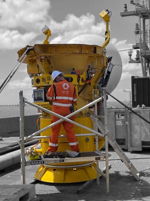 man operating offshore equipment
